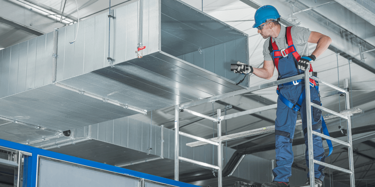 hvac system being tested by a technician